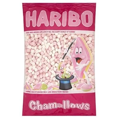 Image of Haribo Chamallows Mini Pink &amp; White Retro Kids Sweets 2 x 1kg