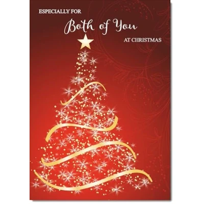 Image of doodlecards To Both of You Christmas Card Red Abstract Tree Medium Size for with Plain Envelope