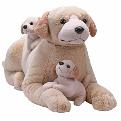 Image of Wild Republic Cuddlekins Jumbo Mom and Puppies Yellow Labrador, Stuffed Animal, 30 Inches, Plush Toy, Fill is Spun Recycled Water Bottles