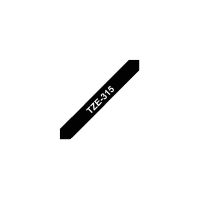 Image of BROTHER Labelling Tape, White on Black, 6 mm