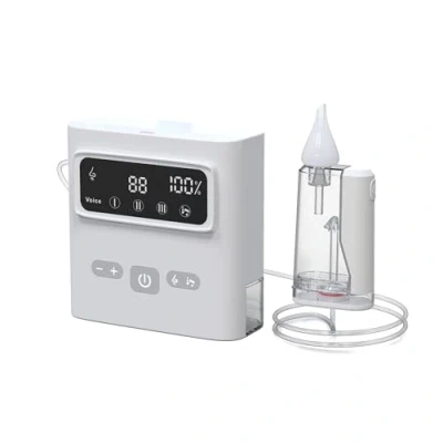Image of Plusqmed Baby Nasal Aspirator Electric Newborn Mucus Nose Suction Vacuum Unblock, Adjustable 3 Levels Baby, White
