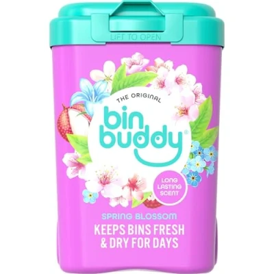 Image of Bin Buddy Fresh Spring Blossom 450g, Freshener Deodoriser Powder, Leaves Your Smelling Great, Suitable for Indoor and Outdoor Bins