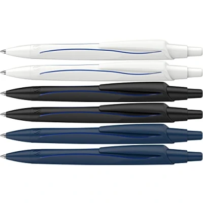 Image of Schneider Reco 131886 Recycled Plastic Ballpoint Pen Awarded with The Blue Angel Assorted Ink Pack of 6