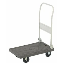 Image of Folding Platform Trolley; 600 x 385 820; Fixed/Swivel Castors; Grey