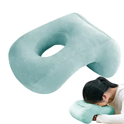 Image of Honhoha Desk Pillow for Napping, Comfortable Soft Nap Sleeping piercing Cushion Office, Donut Pillow, Velvet Slow Rebound Face Down Neck Support