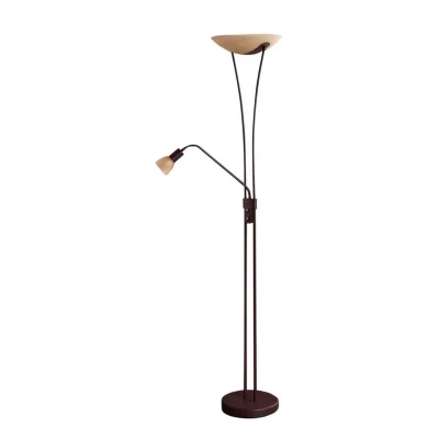 Image of Lindby Felicia uplighter with reading lamp, rust
