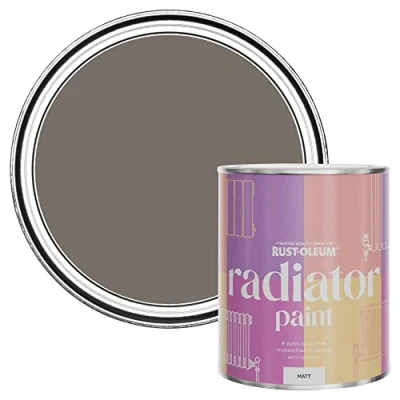 Image of Rust Oleum Brown Heat Resistant Radiator Paint in Matt Finish Whipped Truffle 750ml, SHDRCT1206, 0.75 Liters