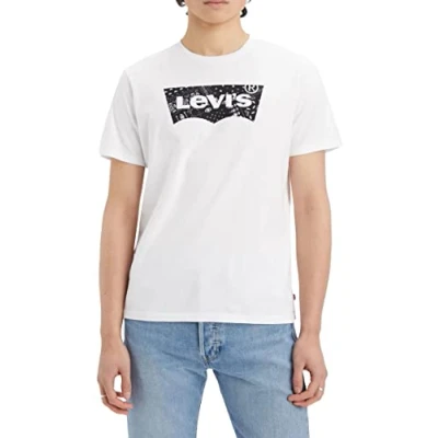 Image of Levi&#039;s Men&#039;s Graphic Crewneck Tee T Shirt, Filled Bw White+, XS