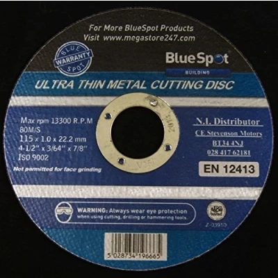 Image of Bluespot Metal Cutting Discs 1 mm Ultra Thin 4 1/2&quot; 115 from Steel 10 Pack