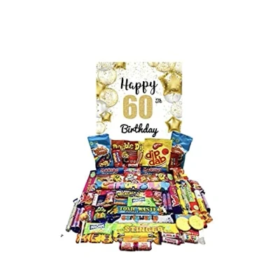 Image of Happy 60th Birthday Sweets Pick N Mix The Ultimate Retro Sweet Selection 70s 80s Box Hamper Present Gift For in