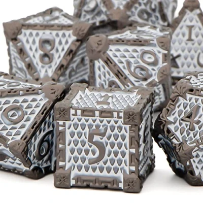 Image of KERWELLSI D and Dice Set, Metal Polyhedral &amp; RPG Dice, Dungeons Dragons Set D&amp;D with Box, DND D20 D12 D10 D8 D6 D4
