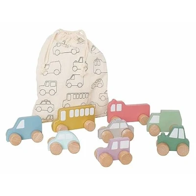 Image of Jabadabado W7214 My First Car Set 8 Wooden Cars Suitable From 12m