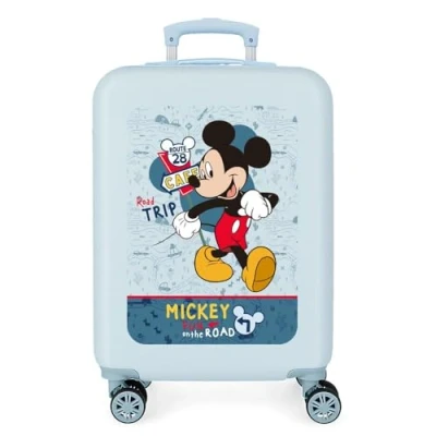 Image of Disney Mickey Road Trip Cabin Suitcase Blue 38x55x20 cm Rigid ABS Side Combination Lock 34L 2 kgs 4 Double Wheels Hand Luggage
