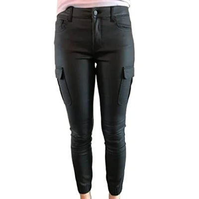 Image of ONLY Women&#039;s Onlmissouri Reg ANK Coated PNT Pants, Black, XS / 32L
