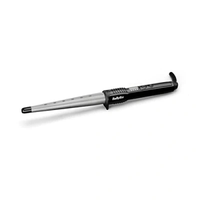 Image of BaByliss Ceramic Curling Wand Pro, Flawless curls, 13 25 mm conical barrel, wrap control, variable heat