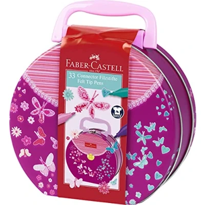 Image of Faber Castell 155537 Felt Tip Pens Connector, Handbag with 33