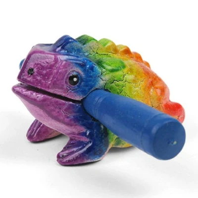 Image of Mini Rainbow Croaking Frog Güiro Fair Trade Percussion Instrument