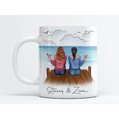 Image of EKAM Personalised Tea Mug Customised Gift for Best Friends, Friendship Gifts Women, BFF Birthday Present, Her, Present Christmas Day her Coffee
