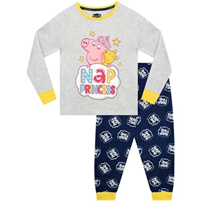 Image of Peppa Pig Girls Pyjamas Nightwear For Kids Grey 3 to 4 Years