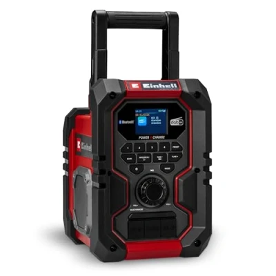 Image of Einhell Cordless Building site Radio TE CR 18 Li DAB+/FM/BT Solo Power X Change (18 V, DAB+, FM, Bluetooth, AUX, USB, Automatic Station Search, TFT Colour Display, IP65, Without Battery)