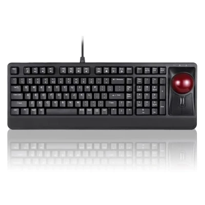 Image of Perixx PERIBOARD 522 Wired Trackball Mechanical Keyboard, Built in 2.17 Inch with Pointing and Scrolling Feature, US English Layout