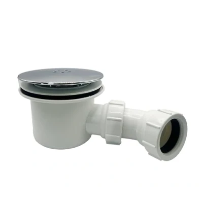Image of Multi fit Chrome Shower Trap 90mm Easy Clean Enclosure Tray Waste Drain Cover Replacement, with 1/2&quot;