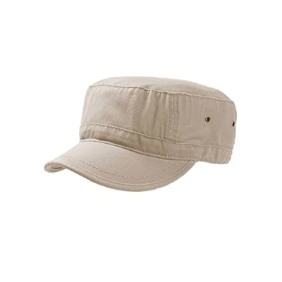 Image of Atlantis Urban Military Cap Chino Cotton Khaki L/XL