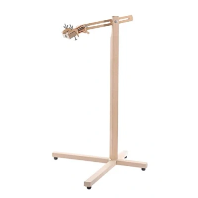 Image of Elbesee Posilock Floor Stand for Embroidery, Quilting Hoops and Rotating Frames up to 18&quot; or 24&quot;, Wood, Brown, 80x9x6 cm