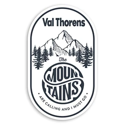 Image of 2 x 10cm Val Thorens France Vinyl Stickers Ski Travel Luggage Sticker #31212 (10cm Tall)