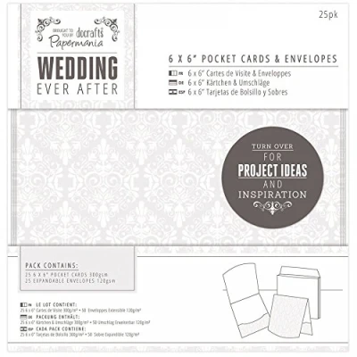 Image of Papermania 6 x Inch Wedding Damask Pocket Cards and Envelopes