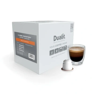 Image of Nespresso® Compatible* Indian Monsoon Home Compostable Coffee Capsules by Dualit 50 Servings 5 X 10 Pk of Premium Eco Friendly Single Origin Pods 100%