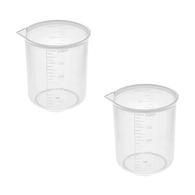 Image of Othmro 2pcs Plastic Measuring Jugs, 500ml Cup Transparent Graduated Beaker for Baking Cooking Lab Measure Tool