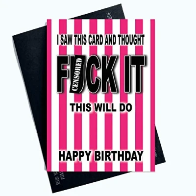 Image of Birthday Card Funny Rude Cheeky Adult Joke Cards Happy Banter PC1086