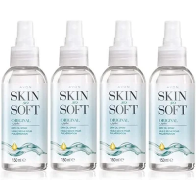 Image of 4 x Avon Skin So Soft Dry Oil Spray, Formulated with Jojoba and Vitamin E to Lock in Moisture, 150ml