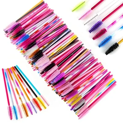 Image of 200 Pcs Disposable Mascara Wands Eyelash Brushes Eye Lash Makeup Applicators (Multicolor)