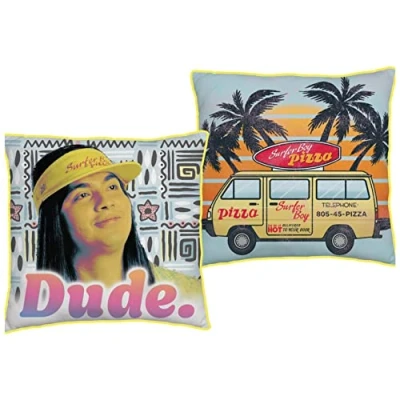 Image of Stranger Things Officially Licensed Square Cushion Super Soft Reversible 2 Sided, Dude Surfer Boy Van Design Perfect For Any Bedroom, Sofa or on the Bed