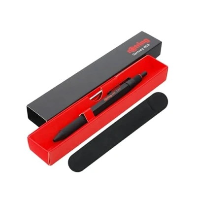 Image of rOtring 600 3 in 1 Multicolour Pen and Mechanical Pencil Black &amp; Red Ballpoint Tips Tip (0.5mm) Barrel Velvet Case