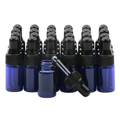 Image of Rowiz 30 PCS 3ml Blue Glass Dropper Bottles with Pipettes Dropper&amp;Black Screw Cap，Glass Essential Oil Eye Vials Perfume Cosmetic Liquid Aromatherapy Lotion Sample
