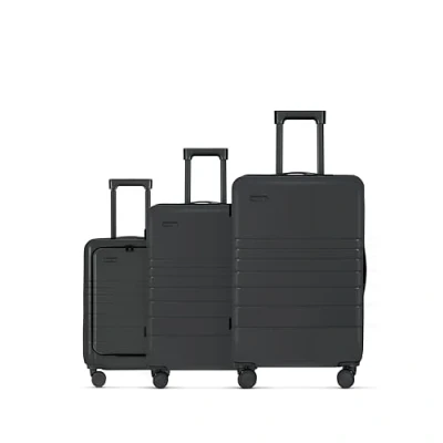 Image of ETERNITIVE Suitcase Set I Travel of 3 Made ABS Size: 75.5 x 48 32 cm with TSA Lock Wheels 360 Hand Luggage, graphitegray, 75,5