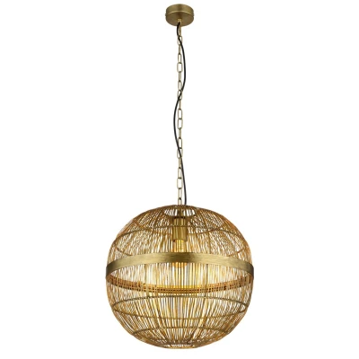 Image of Hermi II 20cm Spherical Pendant Ceiling Light Antique Brass 1x E27