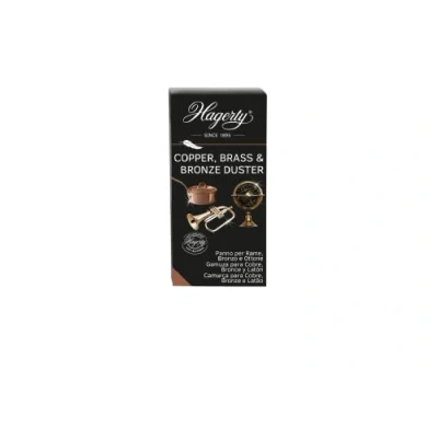 Image of Hagerty Copper, Brass &amp; Bronze Duster Impregnated Cloth for Cleaning and Care of Objects Quick Removes Dirt, Water Traces Oxidation
