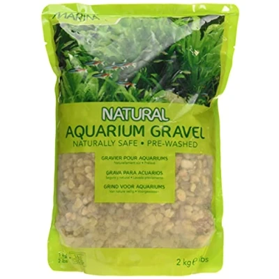Image of Marina Decorative Aquarium Gravel Natural Desert Pebble, 2 4 mm, Kg, Beige
