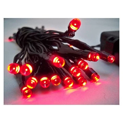 Image of Best Artificial 40 LED Indoor Battery String Lights 4M Length Party Fairy Christmas (Red with Black Cable)