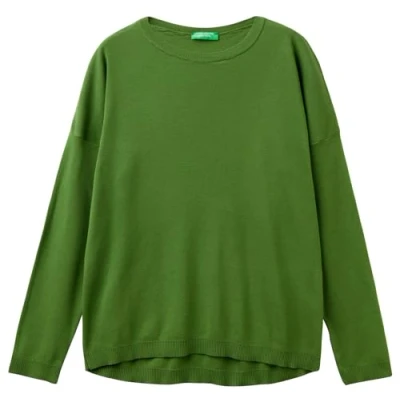 Image of United Colors of Benetton Women&#039;s Jersey G/C M/L 1091d100e Pullover Sweater, Forest Green 2g3, M