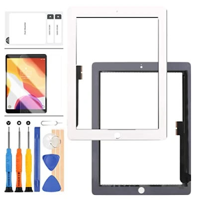 Image of 9.7 For iPad 3 Screen Replacement 3rd A1416 A1430 A1403 4 Touch 4th Gen A1458 A1459 A1460 Digitizer Sensor Glass Panel Kits With Bezel (White)