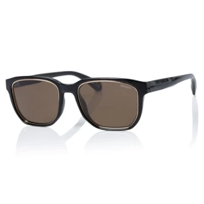 Image of Superdry SDS 5003 Mens Sunglasses 104 Black/Gold/Solid Brown