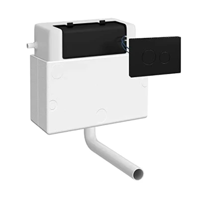 Image of nuie XTY011M02 Ceramics Accessories Pneumatic Dual Flush Universal Access Concealed Cistern and Push Button Plate, 296mm, Matt Black