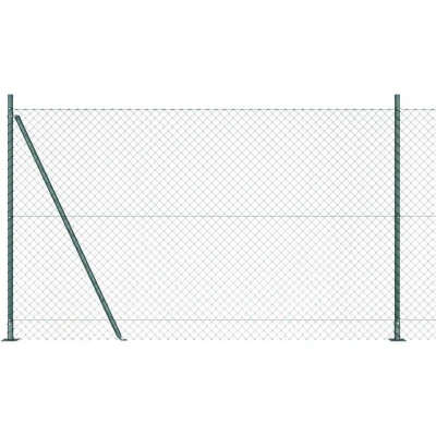 Image of Fence Post Set Silver 10 x 1.4 m Galvanised Steel Vidaxl