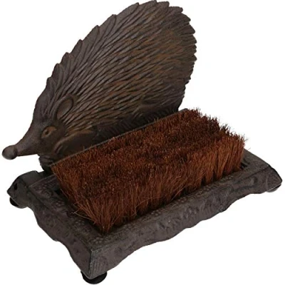 Image of Hedgehog Door Stop Shoe Welly Boot Brush Scrub Muck Mud Scraper House