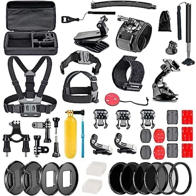 Image of Navitech 60 in 1 Action Camera Accessories Combo Kit With EVA Case Compatible WOLFANG GA300 4K60FPS